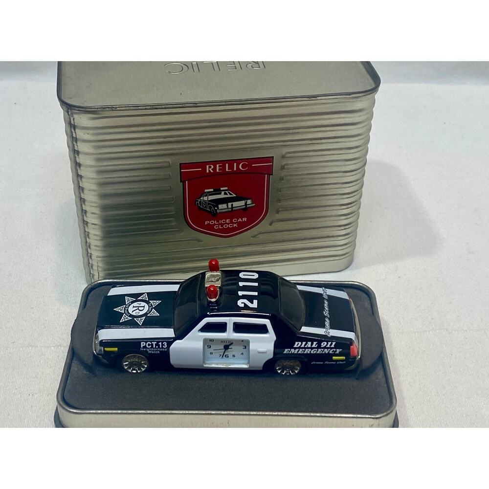 Vintage Relic Novelty Police Neighborhood Watch Clock Dycast Car - Picture 4 of 9